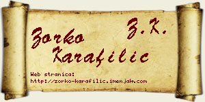 Zorko Karafilić vizit kartica